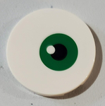 PARTS | Tile, Round 3 x 3 with Green and Black Eye Pattern [67095pb001]
