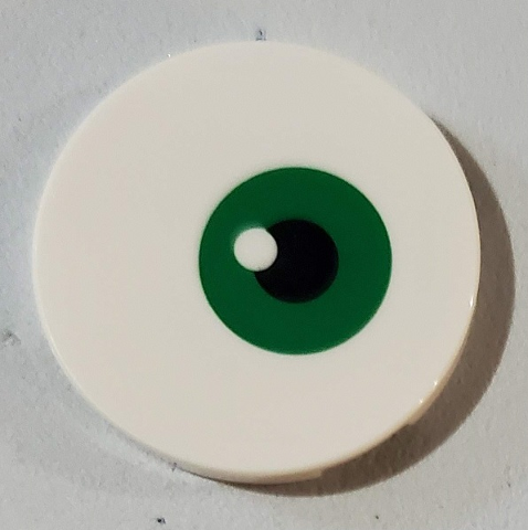 PARTS | Tile, Round 3 x 3 with Green and Black Eye Pattern [67095pb001]