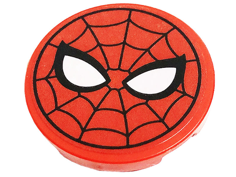 PARTS | Tile, Round 3 x 3 with Spider-Man Mask Pattern (Sticker) - Set 76175 [67095pb019]
