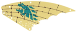 PARTS | Cloth Sail Triangular 13 x 32 with Dark Turquoise Dragon Head and Ropes Pattern [73481]