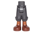 PARTS | Mini Doll Hips and Trousers Cropped with Reddish Brown Boots with Orange Laces Pattern - Thick Hinge [92551c00pb10]