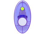 PARTS | Minifigure, Shield Elliptical with Dimensions Keystone Symbol with 1 Large White and 1 Small Lime Circles Pattern [92747pb06]