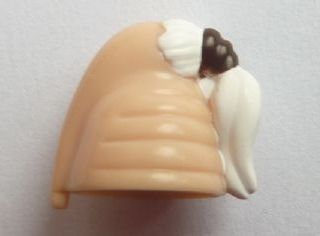 PARTS | Minifigure, Headgear Head Top, SW Ceran Skull Top with White Ponytail Hair Ki-Adi-Mundi Pattern [92753pb01]