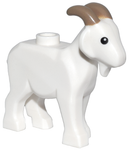 PARTS | Goat with Black Eyes and Dark Tan Horns Pattern [95341pb02]
