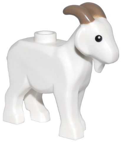 PARTS | Goat with Black Eyes and Dark Tan Horns Pattern [95341pb02]