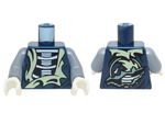 PARTS | Torso Ninjago White Skeleton and Tattered Yellowish Green Robe Pattern / Sand Blue Arms / White Hands [973pb2081c01]
