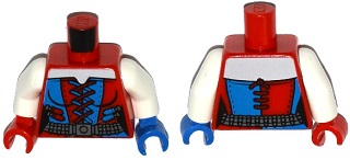 PARTS | Torso Batman Female Corset with Red and Blue Laces, Dark Bluish Gray Belt Pattern / White Arms / Blue Hand Left / Red Hand Right [973pb2285c01]