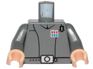 PARTS | Torso SW Imperial Officer 1 (Captain) Pattern / Dark Bluish Gray Arms / Light Nougat Hands [973psqc02]
