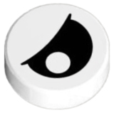PARTS | Tile, Round 1 x 1 with Black Eye Partially Closed with Off-Center Pupil Pattern [98138pb027]