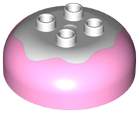 DUPLO | PARTS | PRELOVED | Duplo, Brick Round 4 x 4 Dome Top with 2 x 2 Studs with Marbled White Pattern [98220pb01]