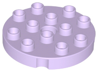 DUPLO | PARTS | PRELOVED | Duplo, Plate Round 4 x 4 with Hole with Locking Ridges [98222]