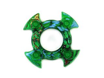 PARTS | Ring 4 x 4 with 2 x 2 Hole and 4 Swirl Ends with Blue and Red Pattern (Ninjago Spinner Crown) [98345pb03]