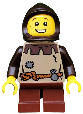 LEGO | CASTLE | PRELOVED | Kingdoms - Peasant, Child with Dark Brown Hood [cas505]