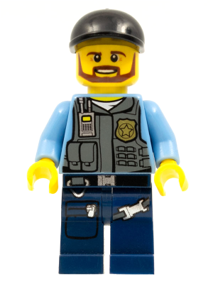 LEGO | CITY | PRELOVED | MINIFIGURE | Police - LEGO City Undercover Elite Police Officer 1 - Brown Beard [cty0360]