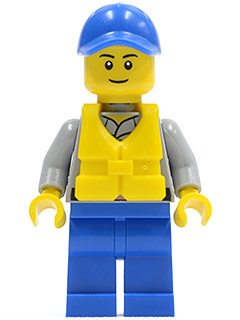 LEGO | MINIFIGURE | CITY | PRELOVED | Coast Guard City - Crew Member, Blue Cap with Hole [cty0424]