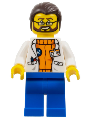 LEGO | CITY | PRELOVED | MINIFIGURE | Arctic Scientist - Dark Brown Hair, Beard [cty0494]