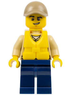 LEGO | MINIFIGURE | CITY | PRELOVED | Swamp Police - Officer, Shirt, Dark Tan Cap, Life Jacket [cty0519]