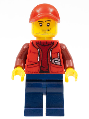 LEGO | CITY | PRELOVED | MINIFIGURE | Deep Sea Submariner Male, Red Cap [cty0605]