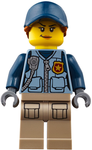 LEGO | CITY | PRELOVED | MINIFIGURE | Mountain Police - Officer Female, Dark Blue Hat with Dark Orange Hair [cty0869]