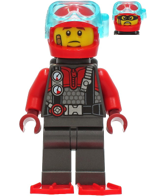 LEGO | CITY | PRELOVED | MINIFIGURE | Police - Crook Frankie Lupelli, Diving Suit [cty1276]