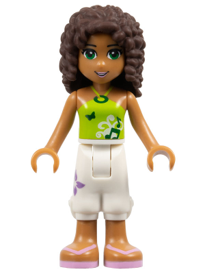 LEGO | MINIFIGURE | FRIENDS | Friends Andrea - White Cropped Trousers, Lime Halter Neck Top [frnd004]