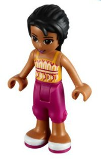 LEGO | MINIFIGURE | FRIENDS | Friends Joanna - Magenta Cropped Trousers, Orange Top [frnd0035]