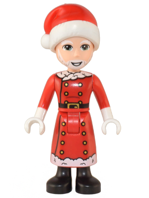 LEGO | MINIFIGURE | FRIENDS | BRAND NEW | Friends Santa - Red Jacket and Skirt with Buttons and White Trim, Santa Hat [frnd560]