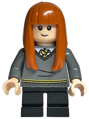LEGO | MINIFIGURE | HARRY POTTER | PRELOVED | Susan Bones - Hufflepuff Sweater, Black Short Legs, Flexible Rubber Hair [hp149a]