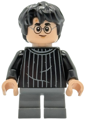 LEGO | MINIFIGURE | NINJAGO | NEW | Harry Potter - Black Striped Sweater, Dark Bluish Gray Short Legs [hp538]]