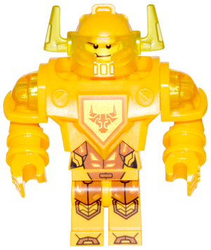 LEGO | MINIFIGURE | NEXO KNIGHTS | PRELOVED | Axl - Trans-Yellow Visor, Bright Light Orange Torso (Ultimate Axl) [nex053]