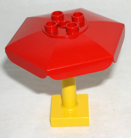 DUPLO | PARTS | PRELOVED | Duplo Umbrella Top with Axle Hole / Duplo Support Column 2 x 2 x 4 Round [92002 + 93353]