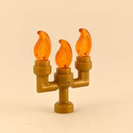 PARTS | Minifigure, Utensil Candlestick / Candelabra + 3 Candle Flames [73117 + 37775]