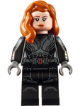 LEGO | MINIFIGURE | MARVEL | PRELOVED | Black Widow - Black Jumpsuit, Dark Orange Mid-Length Hair, Printed Legs, Printed Arms [sh637]
