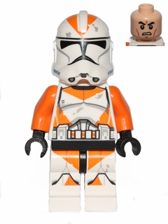 LEGO | MINIFIGURE | PRELOVED | Clone Trooper, 212th Attack Battalion (Phase 2) - Orange Arms, Dirt Stains, Scowl [sw0522]