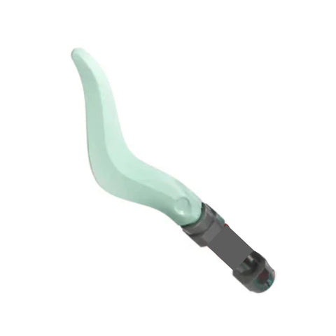 PARTS | Light Aqua Wave Rounded Curved Single with Bar End (Flame, Sword) & Dark Bluish Gray Minifigure, Weapon Hilt Smooth Extended [69858 + 66909]