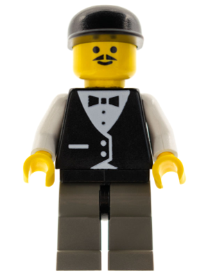 LEGO | MINIFIGURE | CITY | PRELOVED | Town Vest Formal - Race Official, Black Cap [twn004]