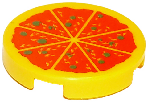 PARTS | Tile, Round 2 x 2 with Bottom Stud Holder with Pizza Pattern [14769pb011]