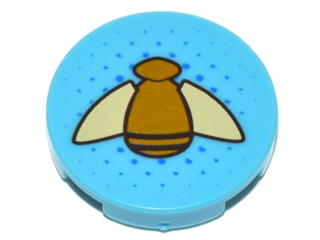 PARTS | Tile, Round 2 x 2 with Bottom Stud Holder with Gold Bumblebee with Tan Wings Pattern [14769pb162]