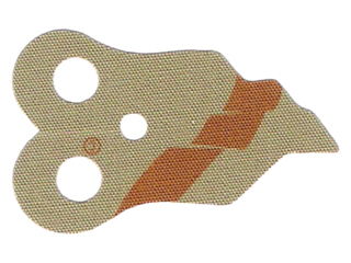 PARTS | Minifigure Armor Pauldron Cloth, Tattered with Dark Orange Boba Fett Stripe Pattern [18168pb01]