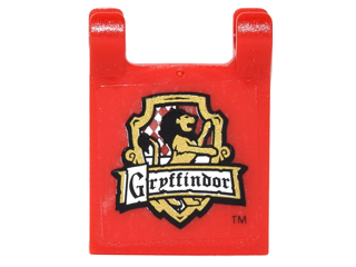 PARTS | Flag 2 x 2 Square with 'Gryffindor' and Lion in Shield Pattern (Sticker) - Set 4842 [2335pb062]