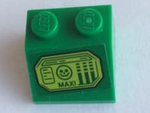PARTS | Slope 45 2 x 2 with Lime Screen with 'MAXI' and Skull Face Pattern (Sticker) - Set 76096 [3039pb142]