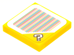 PARTS | Tile 2 x 2 with Groove with Super Mario Scanner Code Question Mark Block Pattern (Sticker) [3068bpb1359]
