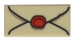 PARTS | Tile 1 x 2 with Groove with Envelope with Red Wax Seal and Dark Tan Highlights Pattern [3069bp0730]