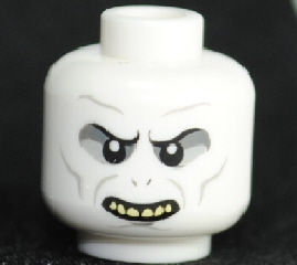 PARTS | White Minifigure, Head Alien with HP Voldemort with Teeth and Nostrils Pattern - Blocked Open Stud [3626bpb0486]