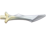PARTS | Minifigure, Weapon Sword, Blade with Bar and Spike on Top, Marbled Flat Silver Pattern [37680pb01]