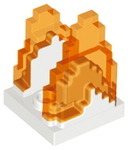 PARTS | Wave Pixelated (Flame) on Plate 2 x 2 with 2 Studs in Center with Trans-Orange Fire Pattern [41685pb01]