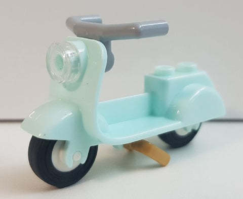 LEGO | FRIENDS | Light Aqua Scooter with Pearl Gold Stand and Light Bluish Gray Angular Handlebars [15396c01] - BLOCK Shop ZA