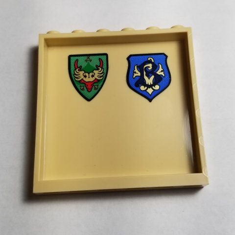 PARTS | HARRY POTTER | Panel - 1 x 6 x 5 with Coat of Arms Durmstrang Stag and Beauxbatons Crest Pattern on Inside (Stickers) [59349pb190] - BLOCK Shop ZA