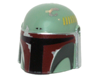 PARTS | Minifigure, Headgear Helmet with Holes, SW Mandalorian with Dark Red, Dark Green Weathered Pattern) [87610pb01]
