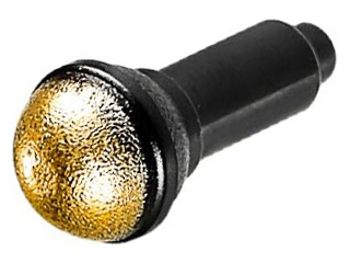 PARTS | Minifigure, Utensil Microphone with Gold Top Half Screen Pattern [90370pb03]